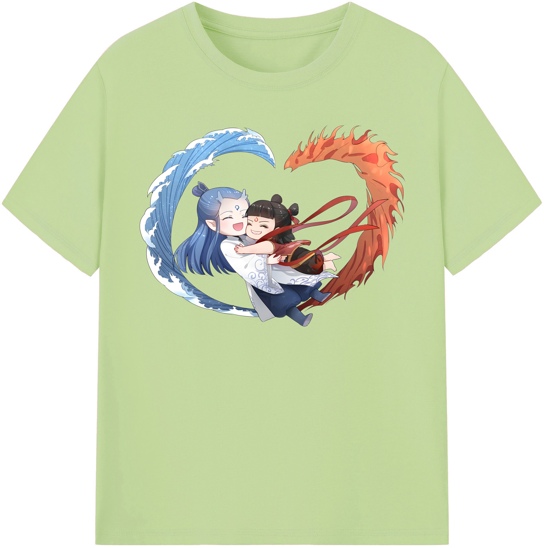 （画像用） Ne Zha 2 ナタ 魔童の大暴れ 綿100％半袖Tシャツ（フロントプリント）